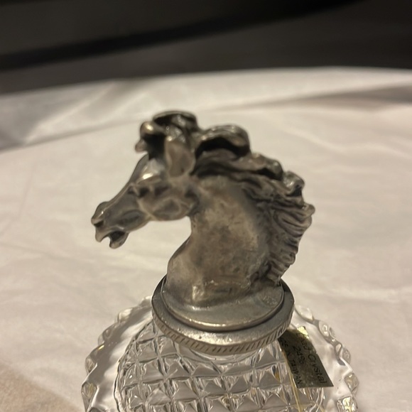 Vintage crystal and pewter horses head paperweight - Picture 4 of 8